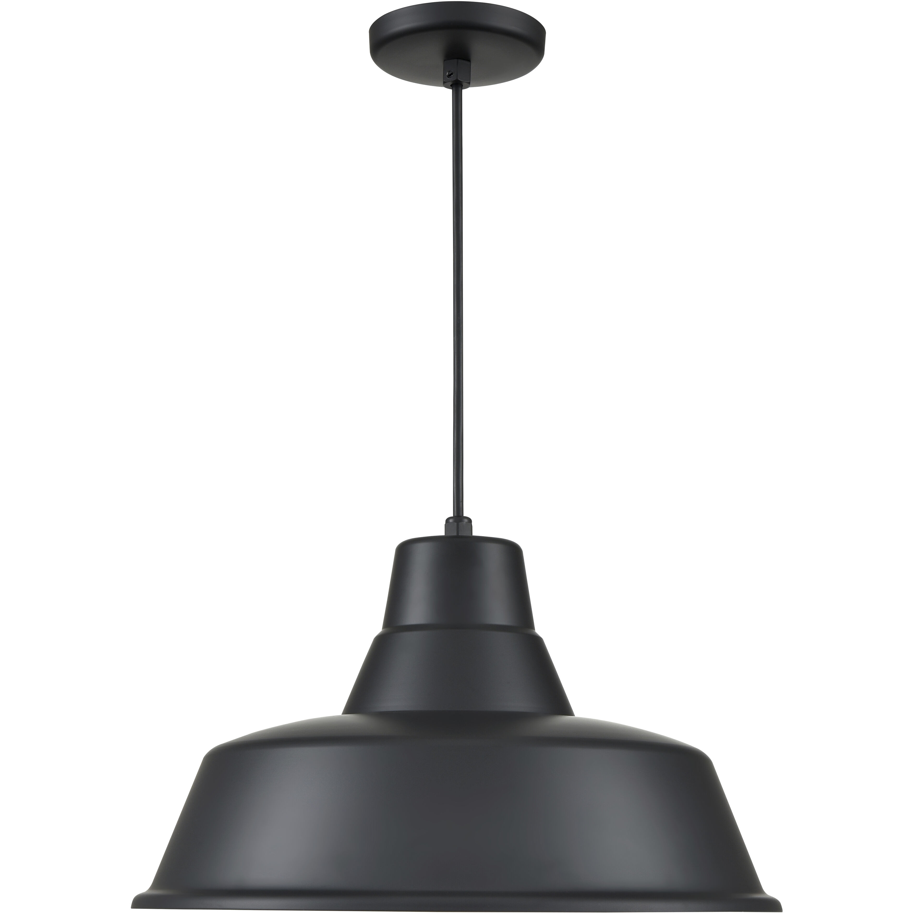 R Series 1 Light 17 inch Satin Black Outdoor Pendant